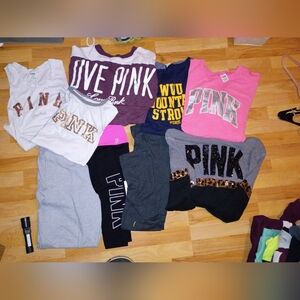PINK Victoria's Secret Bundle Woman's Size Medium 10 items read description